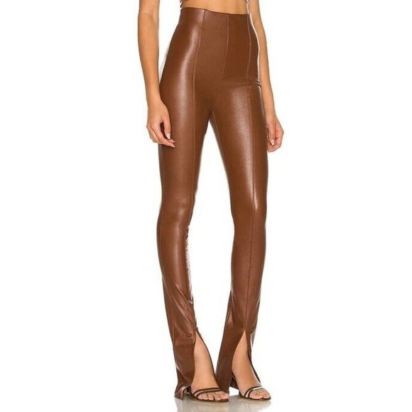 Amanda Uprichard Pants & Jumpsuits Amanda Uprichard X Revolve Malta Leather Pants Brown